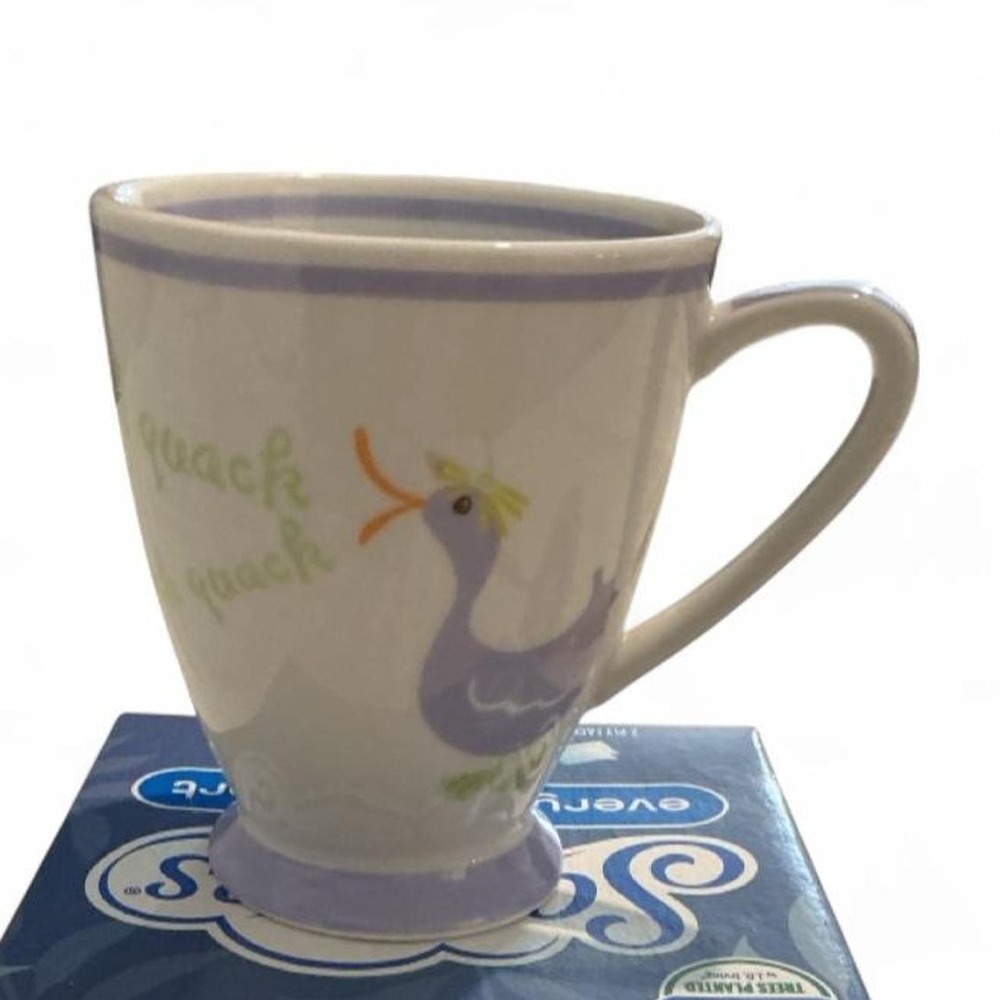 Starbucks Coffee Mug 2007 Spring‎ Purple Duck Quack Quack 7oz Whimsical